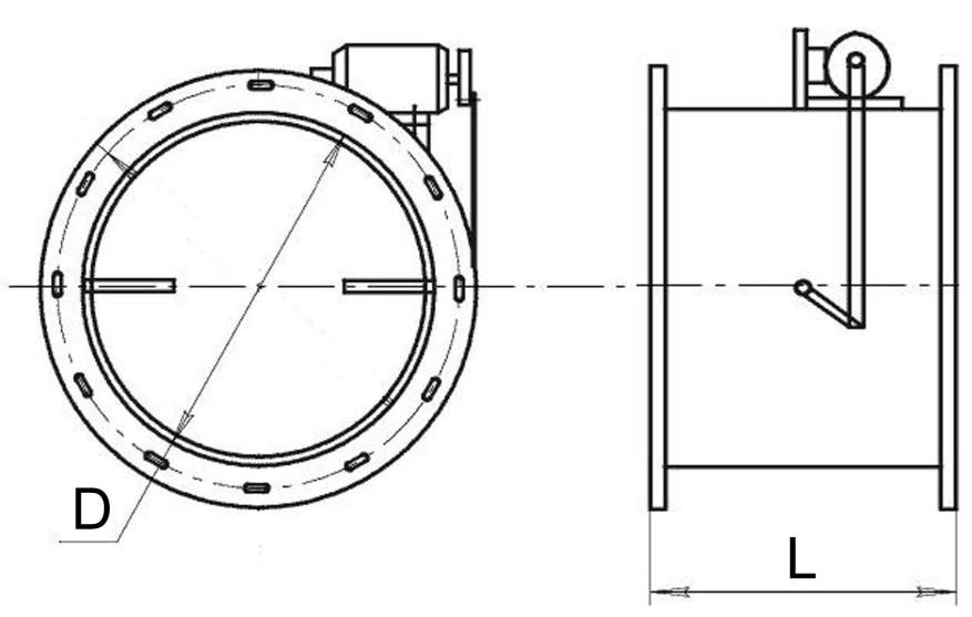 Заслонка воздушная круглая КВЗ АЗД 133-01 Клапаны и заслонки